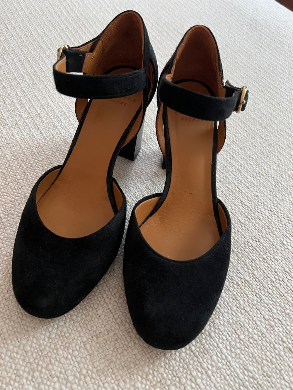 Sezane Katie Mary Jane Heels (Black)